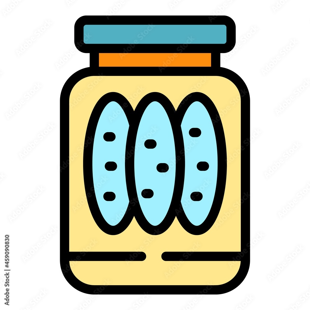 Poster pickles cucumber icon. outline pickles cucumber vector icon color flat isolated