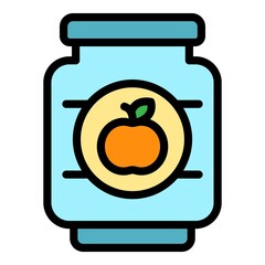Apple preserves icon. Outline apple preserves vector icon color flat isolated