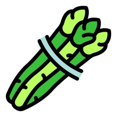 Asparagus icon. Outline asparagus vector icon color flat isolated