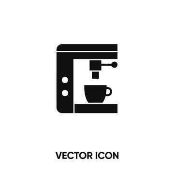 Coffee maker vector icon. Modern, simple flat vector illustration for website or mobile app.Coffee machine  symbol, logo illustration. Pixel perfect vector graphics	