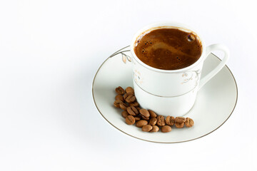 traditional Turkish coffee and coffee beans