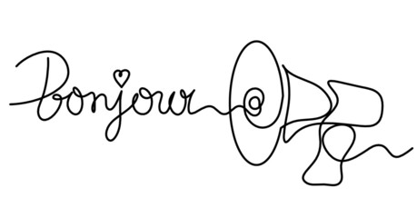 Abstract megaphone as continuous lines drawing on white background. Vector © suns07butterfly