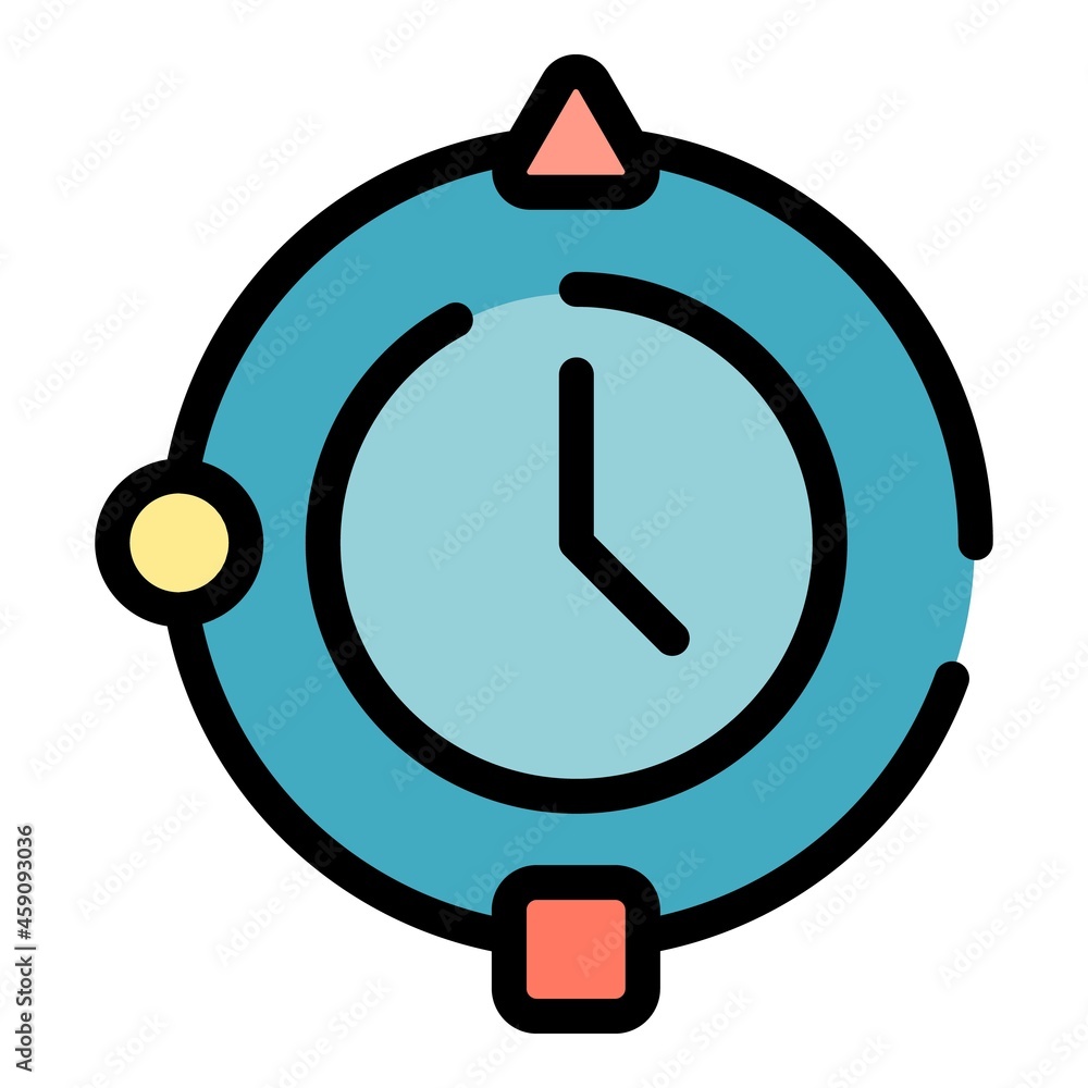 Poster time changes icon. outline time changes vector icon color flat isolated