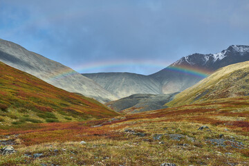 Rainbow in Altai Mountains in Siberia