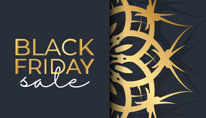 Family Poster Sale Black Friday Dark Blue With Round Gold Ornament