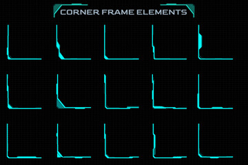 HUD Vector Futuristic Line Border Frame Template for Screen Game, Infographic Information Display Vector. © Pakpoom