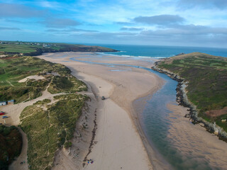 Looking across the estuary at Crantock to Newquay, Cornwall