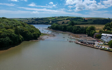 View along the estuary at Stoke Gabriel near Paignton Devon