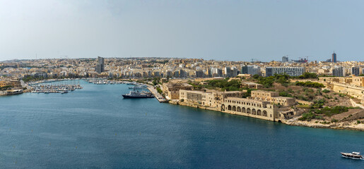 Fototapeta premium The Lazzaretto on Manoel Island & Manoel Island Yacht Marina.