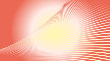 Abstract red background with thin lines. Bright yellow sun. The transition from blue to white. Minimalist style. The site, wallpaper, design of booklets, leaflets. Vector illustration