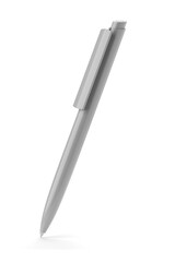 Gray ballpoint pen isolated. 3D rendering illustration.