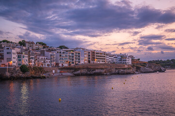 L'Escala catalonia Spain  July 22 2019 ealy evening at the harbor side of L'Escala with apartments