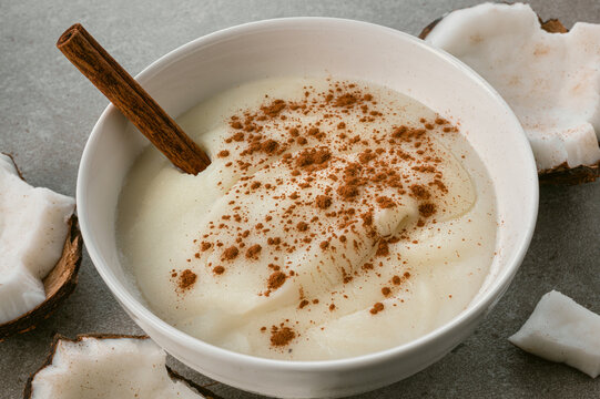 Coconut Majarete Bowl with Coconuts