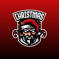 santa mascot esport logo design