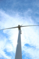 Fototapeta na wymiar bottom view of Electricity wind mills