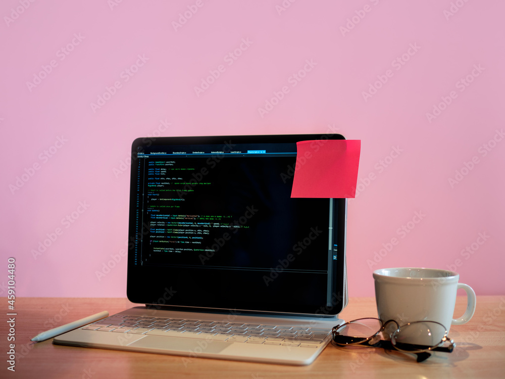 Poster a reminder in the corner of the monitor, it's time to write code,