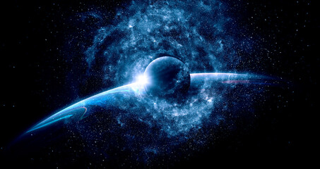 Image of outer space. . Mixed media