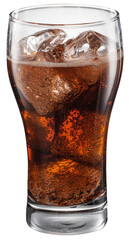 Glass of cola drink with ice cubes isolated on white background. File contains clipping path.