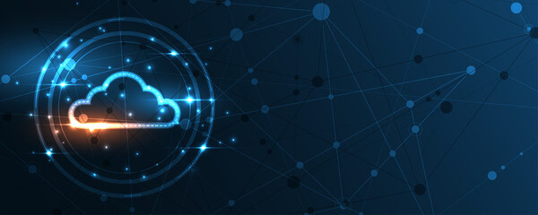 Cloud computing storage technology background digital data services innovation concept