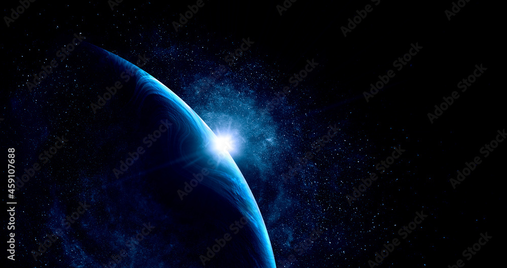 Wall mural image of planet in outer space.