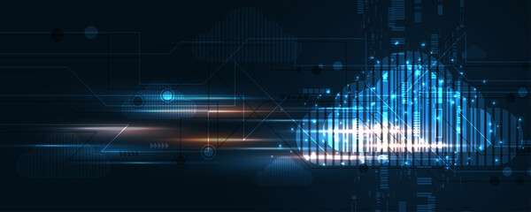 Cloud computing storage technology background digital data services innovation concept