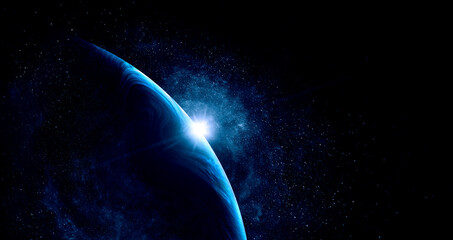Image of planet in outer space. - obrazy, fototapety, plakaty