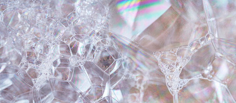 soap bubbles close up in the detail - macro photography