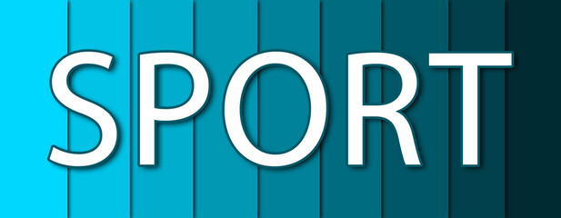 Sport - text written on blue striped background