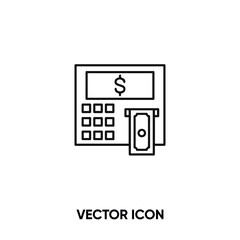 Atm vector icon. Modern, simple flat vector illustration for website or mobile app.Atm machine symbol, logo illustration. Pixel perfect vector graphics	