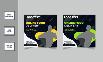 Online Food Delivery Social Media Post Design