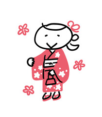 着物を着ている女の子