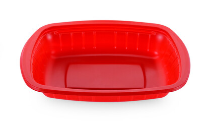 plastic empty bowl on white background