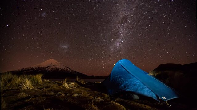 primal earth images mountains camping night milkyway volcano snow