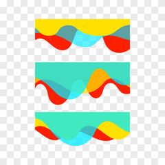 Wavy design element. Decor for brochure, banner, flyer.