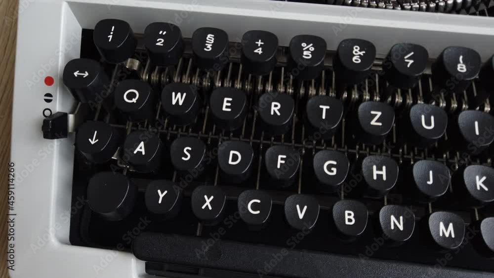 Poster mechanism of a retro typewriter. old typewriter hammers. close up.