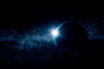 Image of planet in outer space.
