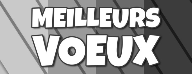 Meilleurs Voeux - text written on striped grey background