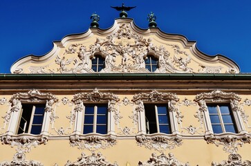 Haus zum Falken, Fassade, Detail, Würzburg