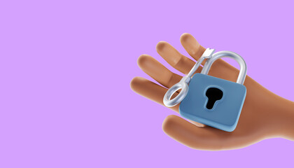 Cyber security data protection business technology privacy concept. 3d illustration