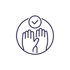 clean hands, hygiene line icon