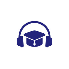 Audio course icon on white