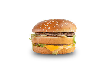 Beef cheese burger isolated on white background