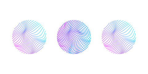 Abstract circle with 3d lines