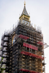 Big Ben under scaffolding, London, England, UK