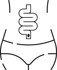 Stomach flat icon. Single high quality outline symbol of human body for web design 