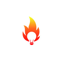 Fire Vectors Burn Negative Space, Light bulbs, Unique Logo Design Templates Abstract Smart Energy Emblems 