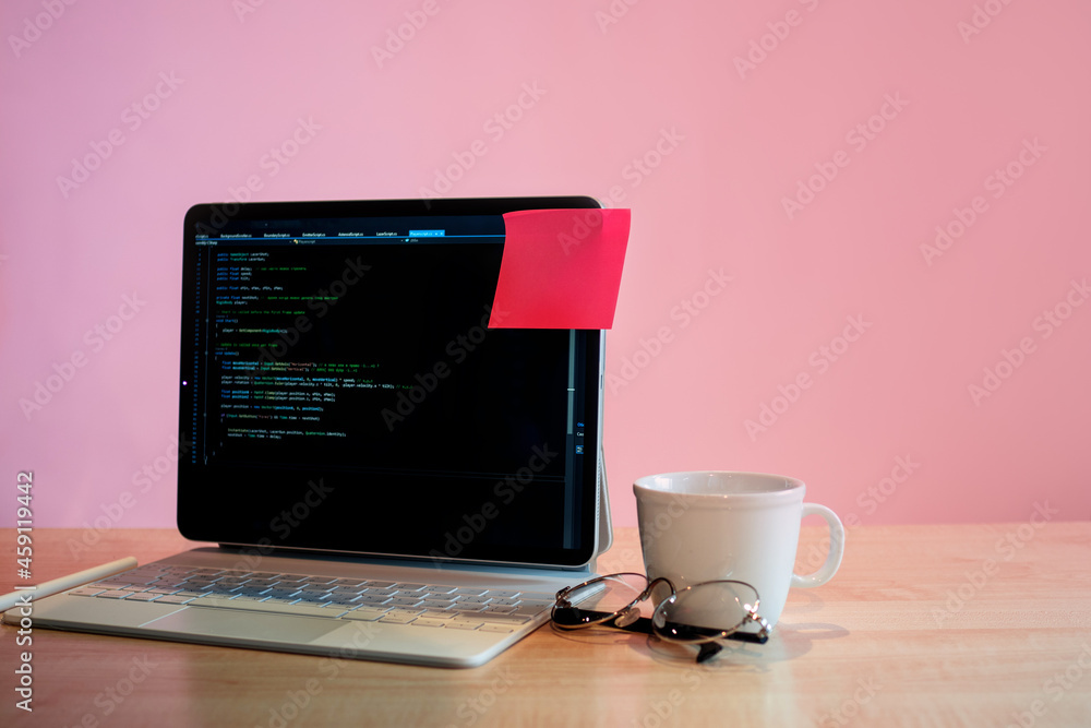 Poster a reminder in the corner of the monitor, it's time to write code,
