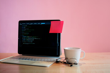 A reminder in the corner of the monitor, it's time to write code,