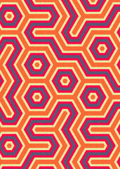 Colour Hexagon Tile Connection art background design illustration