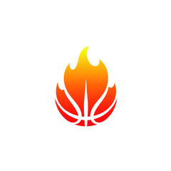 Basketball Fire Vector, Sports Logo Design Template, Abstract Style